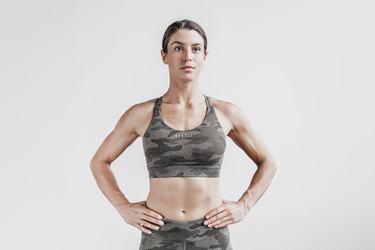 Nobull Pace Plush Heather Women's Sports Bras Dark Camo | Australia (JN3560)